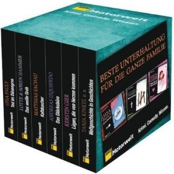 ADAC Motorwelt Hörbuchbox, 32 CDs: Tod im Dünengras/Das weiße Grab/Kaltduscher/Das Glücksbüro/Lügen, die von Herzen kommen/Weltgeschichte in Geschichten