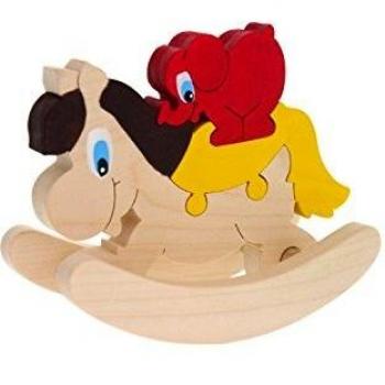 Juego de Puzzle Caballo de Madera para Pequeños