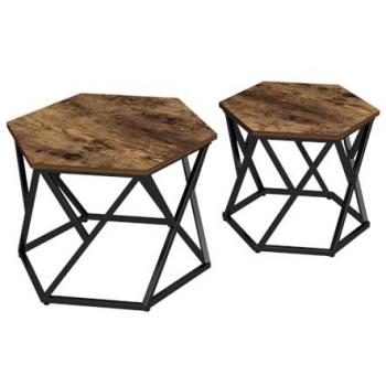 Vicco Couchtisch Set „Fyrk“ – Eiche Rustikal – 57 × 42 cm – 2 Teile