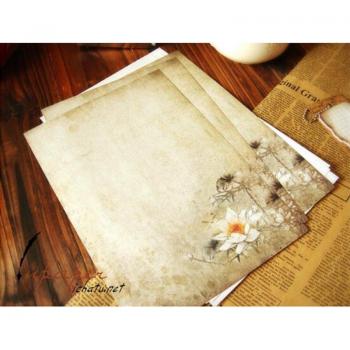 Juego de papel decorativo vintage loto, 8 unidades