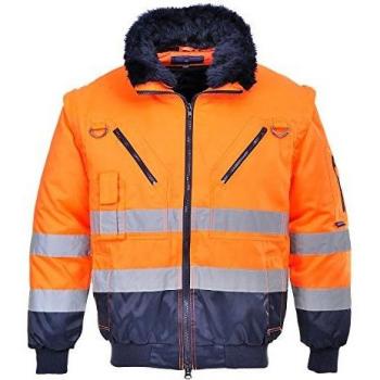 Portwest Hi Vis 3 in 1 Pilot Jacket Orange / Navy 2XL