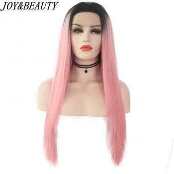 JOY&BEAUTY Glueless Black Roots to Pink Ombre Wig