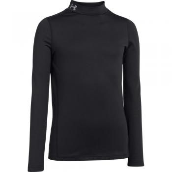 CG Evo Fitted Long Sleeve Mock für Jungen – Unterarmour, Schwarz