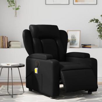 VidaXL Elektrischer Massagesessel mit verstellbarem Rückenlehne und Kunstlederbezug in Schwarz