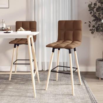 Barhocker-Set (2x) Braun Stoff – Vidaxl