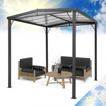 Grill‑Pavillon „Pantheon“ – 3×3 m, Polyc‑Vordach, Packung mit Garten‑Sonnenschutz