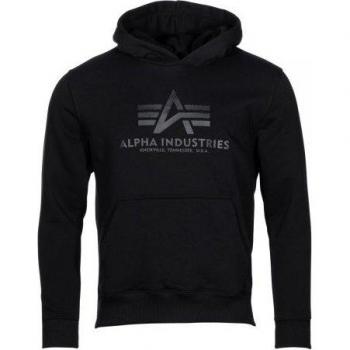 Alpha Industries Basic Hoodie Schwarz XXL mit Label-Print