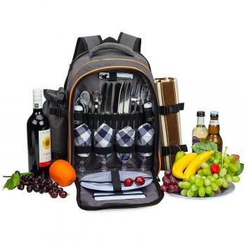 Allcamp Picnic‑Rucksack für Vier, inklusive Decke und Kühlbox