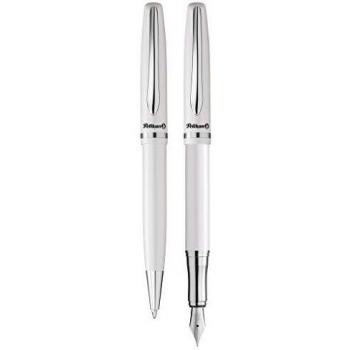 Pelikan Jazz Elegance Schreibset: Kugelschreiber & Füllhalter in Perlweiß M