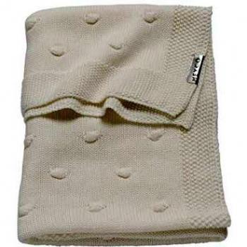 Meyco gestrickte Babydecke mit Knoten 75x100 cm, weiß