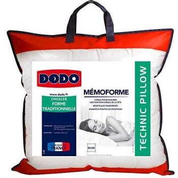 Oreiller Ergonomique en Mousse à Mémoire de Forme 60x60 Dodo Cervicales et Douceur Coton