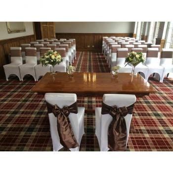 Chocolate Satin Sash Bows for Chairs 6 x 106