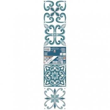 Autocollants Muraux 3D Ciment Vert Baroque 15x15cm x4
