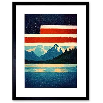 National Park Flagscape Art, 9x7 Frame