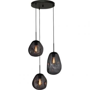 Masterlight Lava Hängelampe 40 × 40 cm – 3‑Flammig, Rauchgrau, ohne Leuchtmittel
