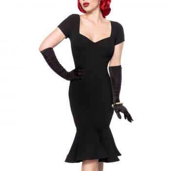 Cocktailkleid Retro Schwarz mit Volant 34-36