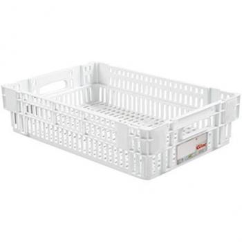 Caisse en plastique ajourée 27L blanche