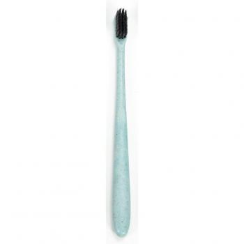 Cepillo de limpieza dental suave de carbón de bambú y mango paja trigo, funda viaje a prueba polvo
