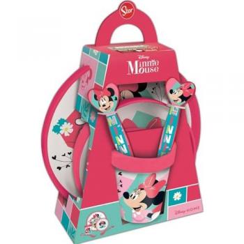 Set Pappa Rosa E Bianco Minnie 5 Pezzi