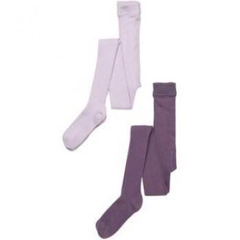 Collant per bambini Minymo 2 paia Very Grape