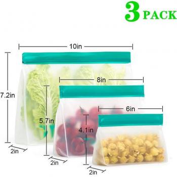 Sac de conservation alimentaire en silicone, 12 pièces
