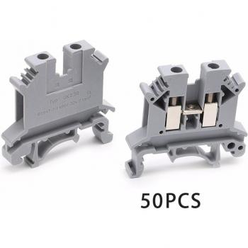 50PCS UK-2.5B 32A/800V DIN Rail Terminal Block Connectors