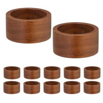 Accessoires de table : porte-serviettes en bois, marron