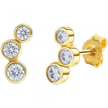 Gold 333 Zirkonia‑Ohrstecker „Triologie“ – FIRETTI Damenaccessoire