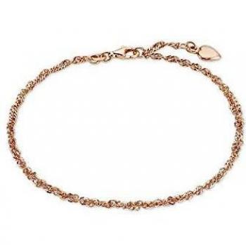 Amor Fußkette Damen 925 Silber mit Herzanhänger