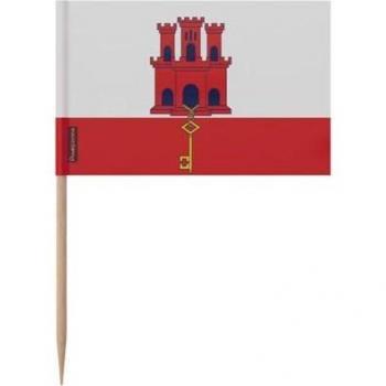 Cure‑dents « Flag Gibraltar » – boîte de 100, 12 cm