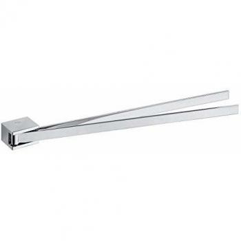 Porte-serviette double pivotant en chrome 4,6 x 3,2 x 44,5 cm