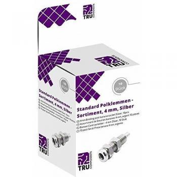 Tru Components Silver Vertical Jack Plug Set, 10 Pieces
