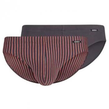 Skiny Slip 2er Pack Iron Stripes Rot für Herren Größe S