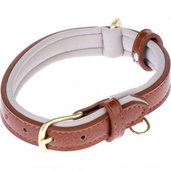 Coleira TIAKI Marrón Plus – Forro Suave, Tamaño L (49‑59 cm)