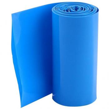 Tubo Termorretractil PVC para Baterías 18650, 2m, 70mm, Azul