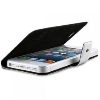 Puro Customized iPhone 5/5s/SE Booklet-Style Slim Case Cover with 3M Sticker and White Faux Leather Interior
