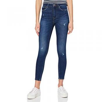 Only Damen High Waist Skinny Jeans Mila Life Dunkelblau