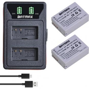 NB-10L Battery and Dual USB Charger Set for Canon PowerShot G15 G16 G1X G3X SX40 SX40HS SX50 SX60 HS Cameras