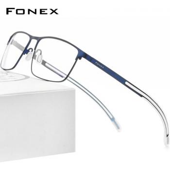 FONEX Men's Titanium Glasses with Silicone Frame 8521