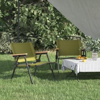 Set Pliable de Chaises de Campement Vidaxl – 2 Unités – Couleur Verte – 54x43x59 cm – Tissu Oxford