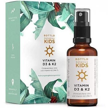 BOTTLD Kinder‑Vitamin D3 Sprühdose – 500 IE D3 aus Flechten, 10 µg K, vegan & laborgut