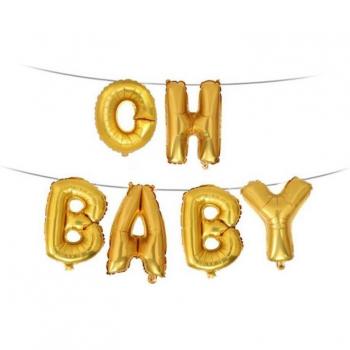 Letras Inflables OH BABY en Aluminio para Celebraciones
