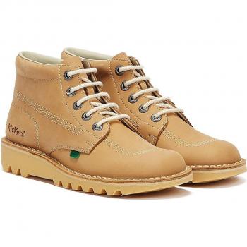 Kickers Kick Hi Mens Tan Nubuck Boots Rubber Size UK 11