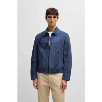 BOSS H‑Malbano5 50528014 – Lederjacke Blau, Herren, Regular Fit