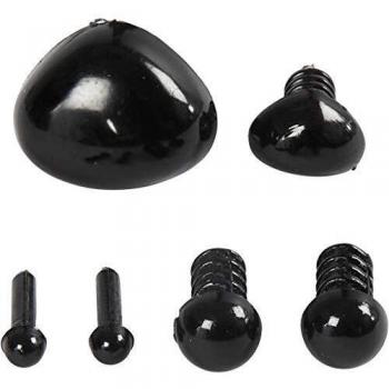 Augen und Nasen Bastelmaterial, 3+6 mm, 20 Sets