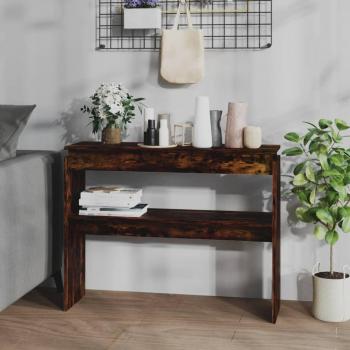 Table sous Miroir Chêne Fumé 102x30x80 cm Bois d'Ingénierie