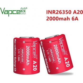 Cylindre rechargeable Vapcell 26350 – 2000 mAh, 6 A, 3,7 V (A20)
