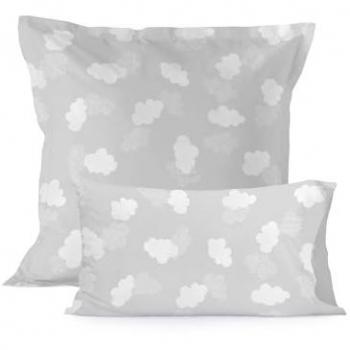 Funda de almohada infantil 50x75 cm nubes grises