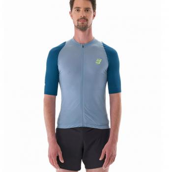 T-shirt Compressport Uomo Blu Denim Manica Corta