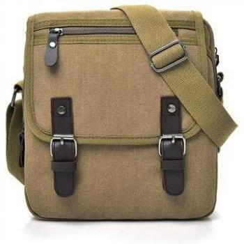Zipper Flap Canvas Messenger Bag for Men